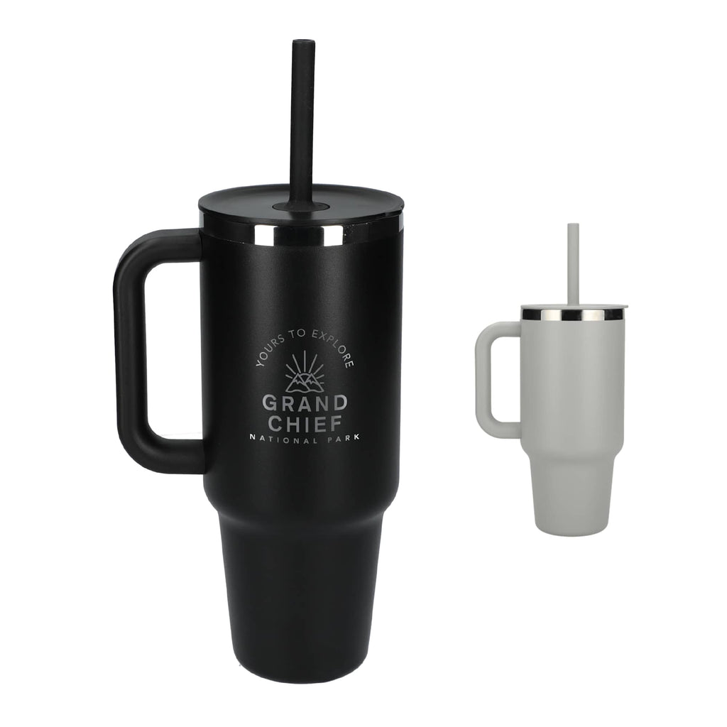 Hydro Flask All Around Travel Tumbler with Straw, 40 oz Laser Engraving - Birch - Front Group
