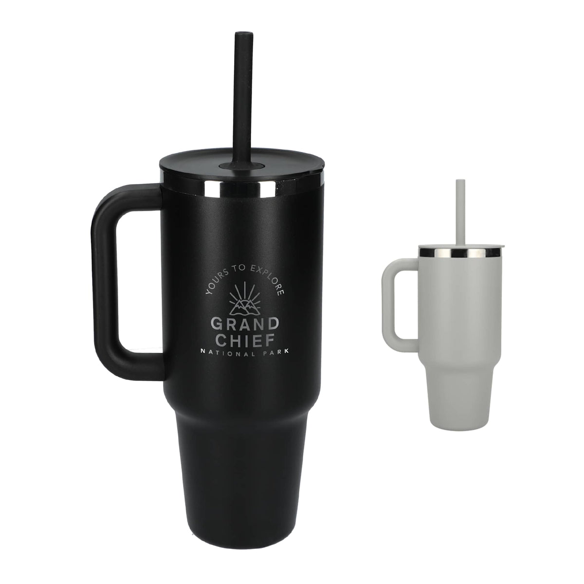 Hydro Flask All Around Travel Tumbler with Straw, 40 oz Laser Engraving - Birch - Front Group