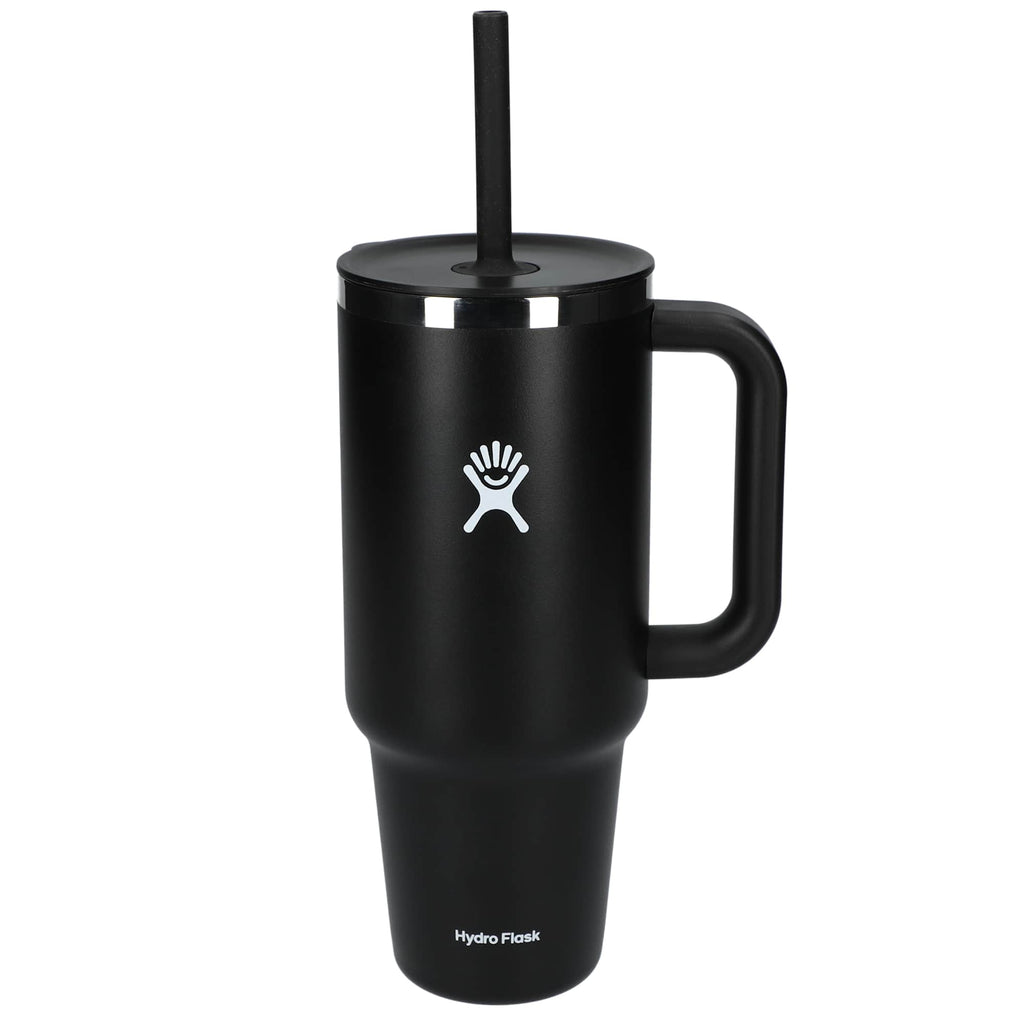 Hydro Flask All Around Travel Tumbler with Straw, 40 oz Laser Engraving - Black - Back 3