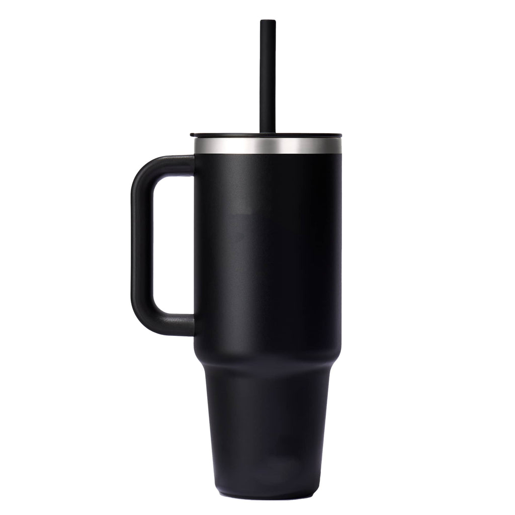 Hydro Flask All Around Travel Tumbler with Straw, 40 oz Laser Engraving - Black - Back 4