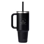 Hydro Flask All Around Travel Tumbler with Straw, 40 oz Laser Engraving - Black - Back