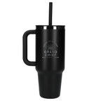 Hydro Flask All Around Travel Tumbler with Straw, 40 oz Laser Engraving - Black - Front