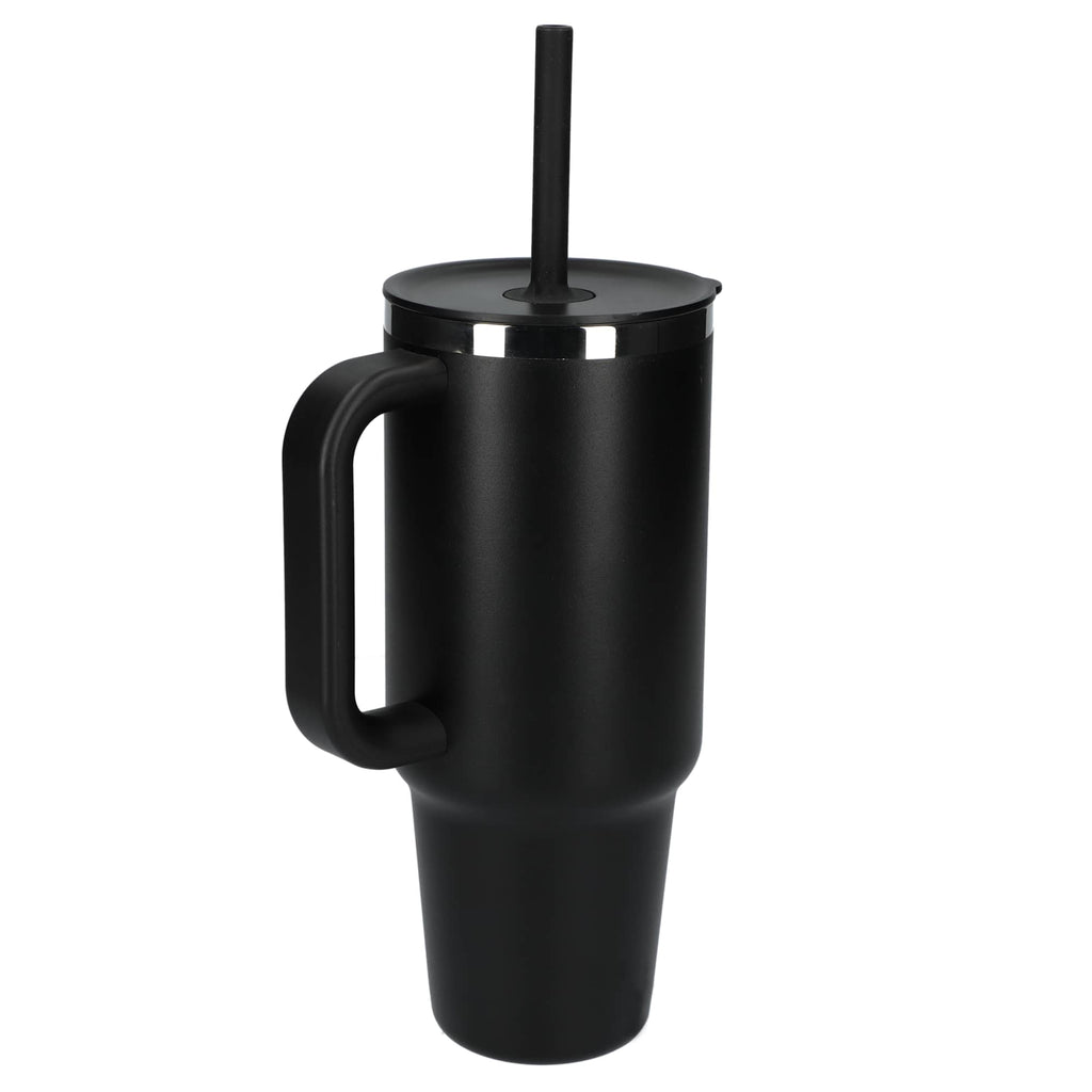 Hydro Flask All Around Travel Tumbler with Straw, 40 oz Laser Engraving - Black - Left Angle 2