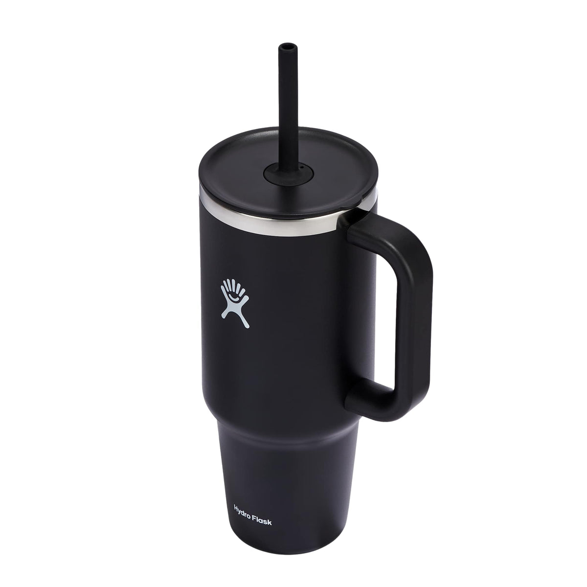 Hydro Flask All Around Travel Tumbler with Straw, 40 oz Laser Engraving - Black - Left Angle 3