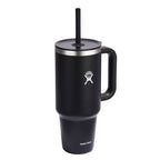 Hydro Flask All Around Travel Tumbler with Straw, 40 oz Laser Engraving - Black - Right Angle