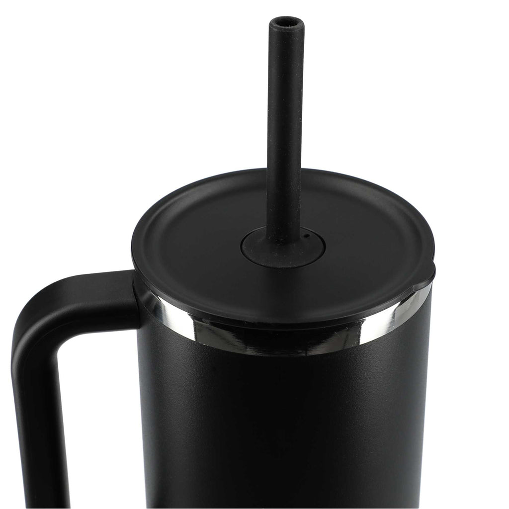 Hydro Flask All Around Travel Tumbler with Straw, 40 oz Laser Engraving - Black - Top 2