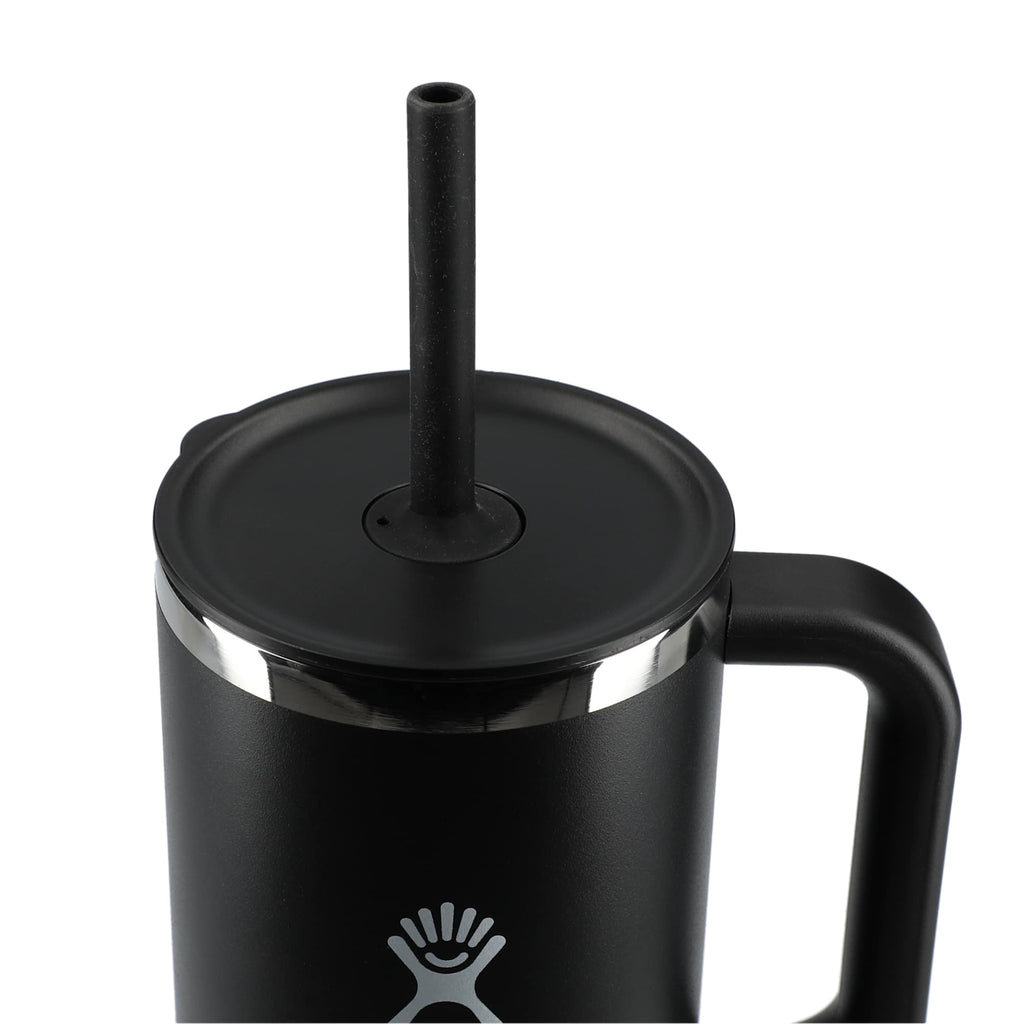 Hydro Flask All Around Travel Tumbler with Straw, 40 oz Laser Engraving - Black - Top