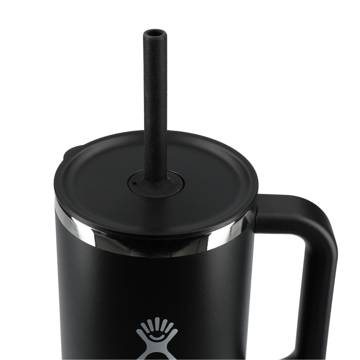 Hydro Flask All Around Travel Tumbler with Straw, 40 oz Laser Engraving - Black - Top