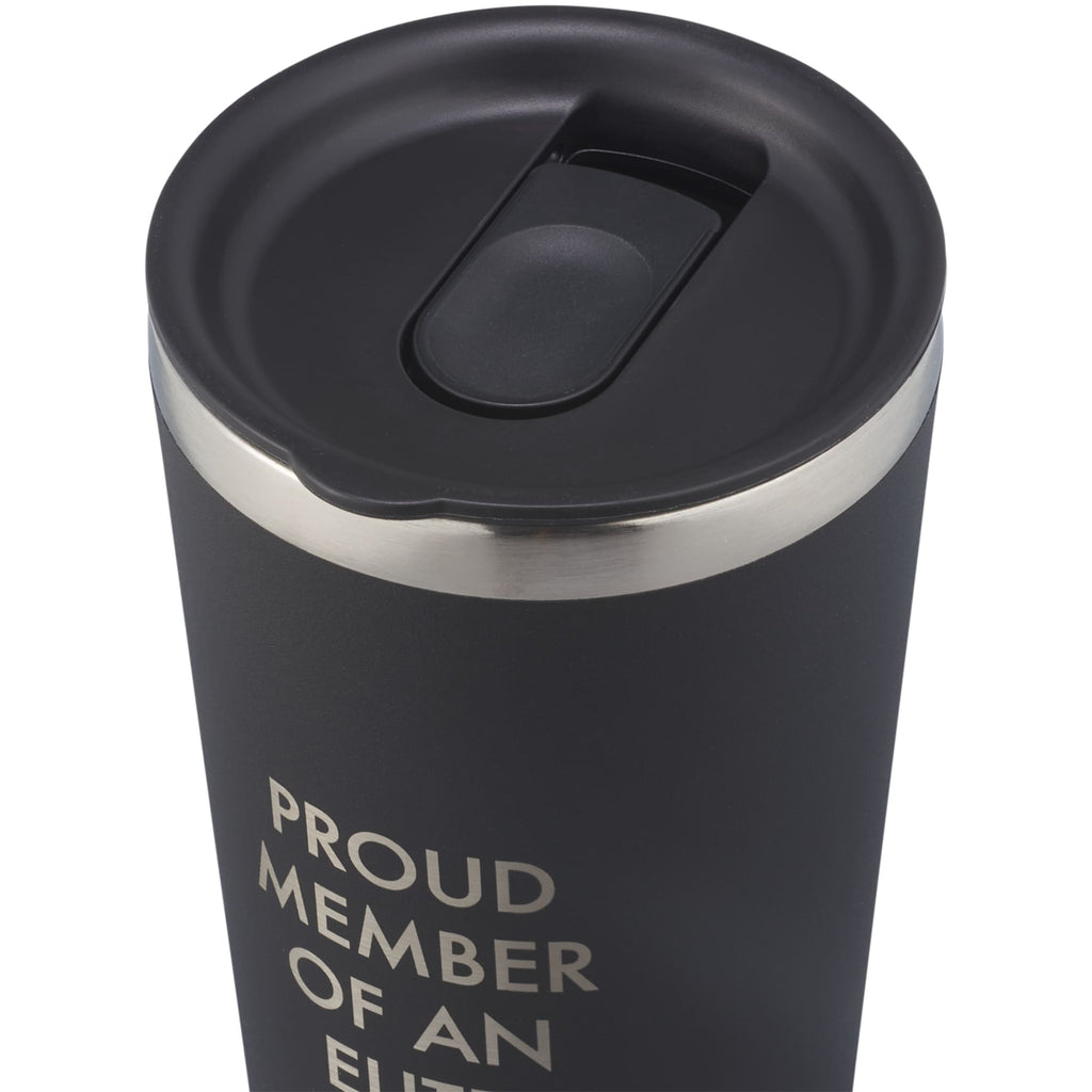 Hydro Flask All Around Tumbler with Press-In Lid, 20 oz Laser Engraving - Black - Left Angle