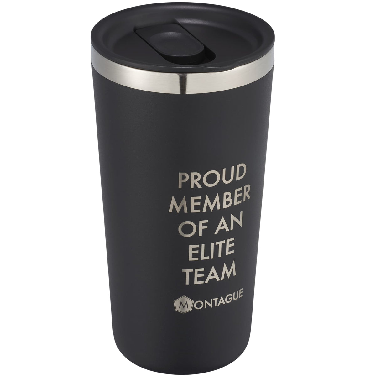 Hydro Flask All Around Tumbler with Press-In Lid, 20 oz Laser Engraving - Black - Right Angle