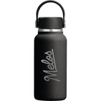 Hydro Flask Micro Hydro Mini Bottle with FlexClip, 10 oz Laser Engraving - Black - Front