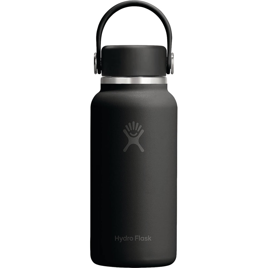 Hydro Flask Micro Hydro Mini Bottle with FlexClip, 10 oz Laser Engraving - Black - Photo