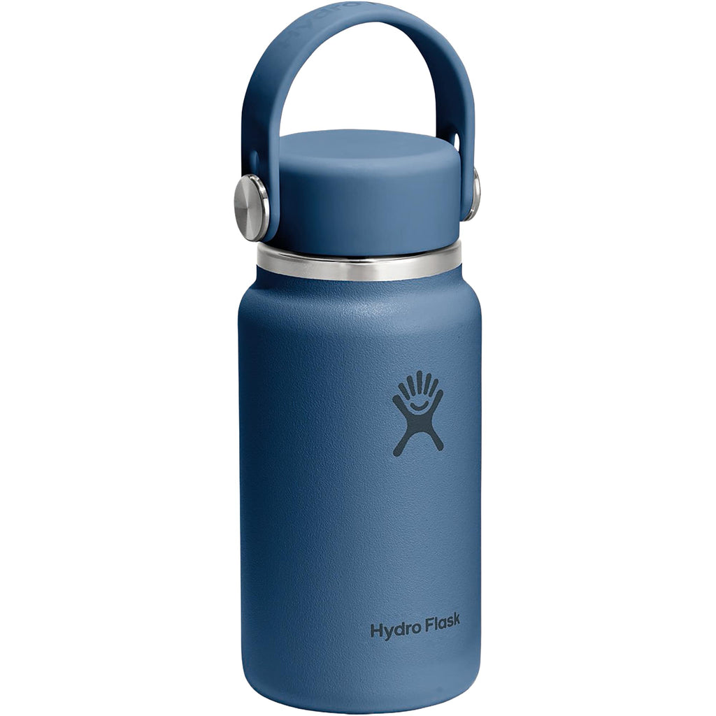 Hydro Flask Micro Hydro Mini Bottle with FlexClip, 6.7 oz Laser Engraving - Harbor Blue - Right Angle