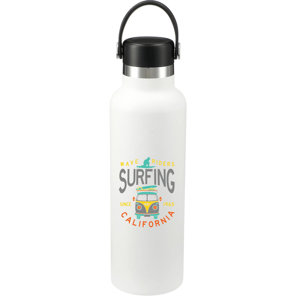 Hydro Flask Standard Mouth Bottle with Flex Cap, 21 oz Full Color - White - Front 2