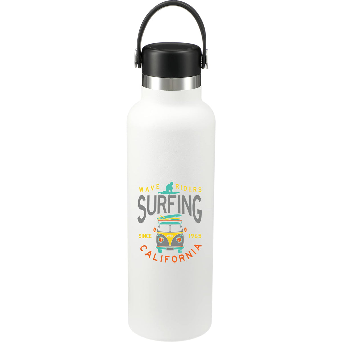 Hydro Flask Standard Mouth Bottle with Flex Cap, 21 oz Full Color - White - Front 2