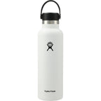 Hydro Flask Standard Mouth Bottle with Flex Cap, 21 oz Laser Engraving - White - Back