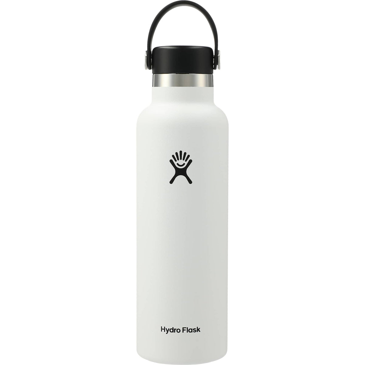 Hydro Flask Standard Mouth Bottle with Flex Cap, 21 oz Laser Engraving - White - Back