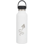 Hydro Flask Standard Mouth Bottle with Flex Cap, 21 oz Laser Engraving - White - Front