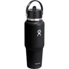 Hydro Flask Travel Bottle with Flex Straw Cap, 32 oz Full Color - Black - Right Angle