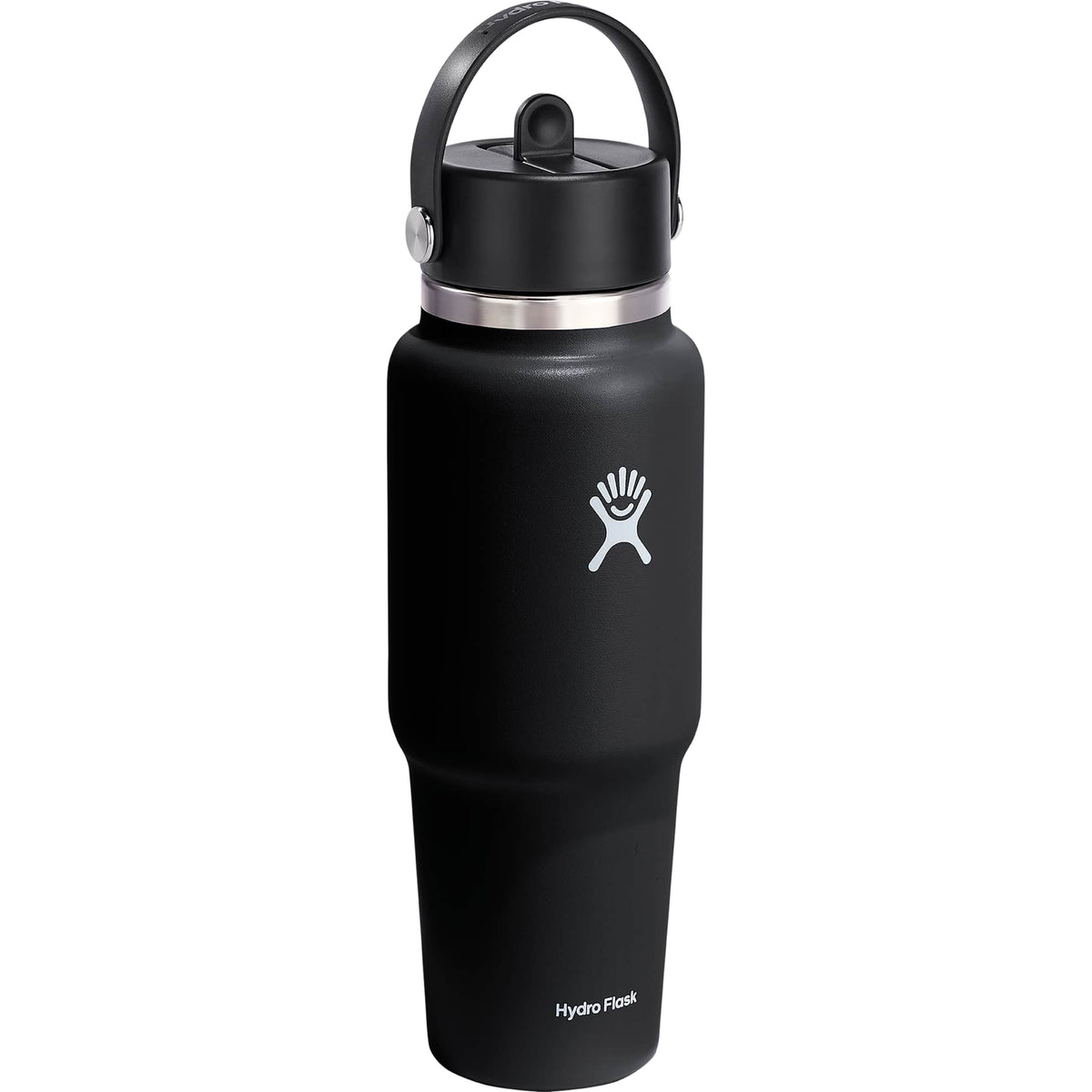 Hydro Flask Travel Bottle with Flex Straw Cap, 32 oz Full Color - Black - Right Angle