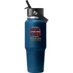 Hydro Flask Travel Bottle with Flex Straw Cap, 32 oz Full Color - Indigo - Front
