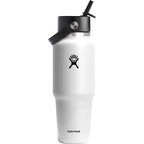 Hydro Flask Travel Bottle with Flex Straw Cap, 32 oz Full Color - White - Back
