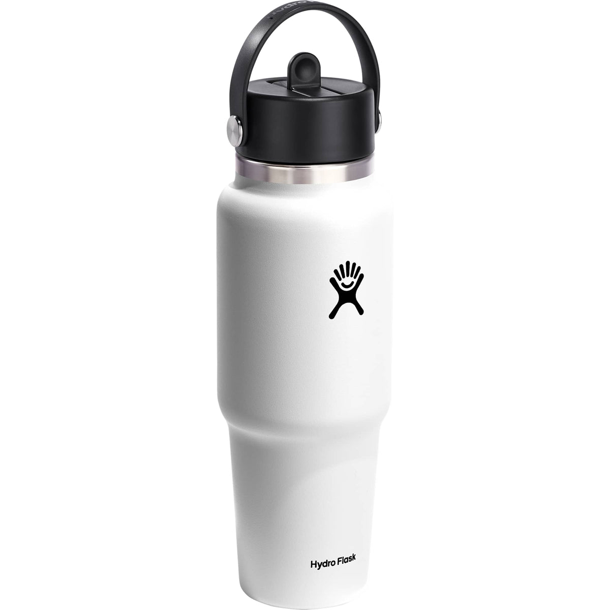 Hydro Flask Travel Bottle with Flex Straw Cap, 32 oz Full Color - White - Right Angle