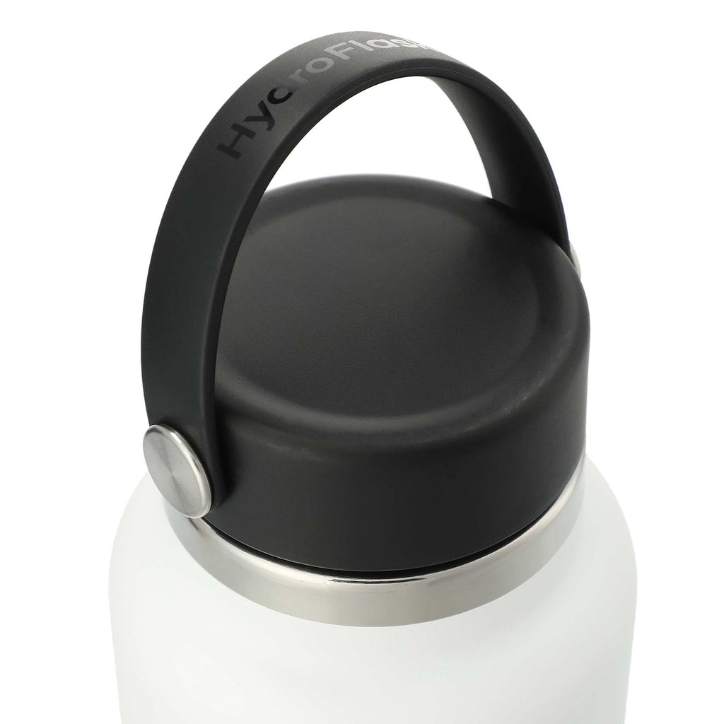 Hydro Flask Wide Mouth Bottle with Flex Cap, 32 oz Full Color - White - Right Angle