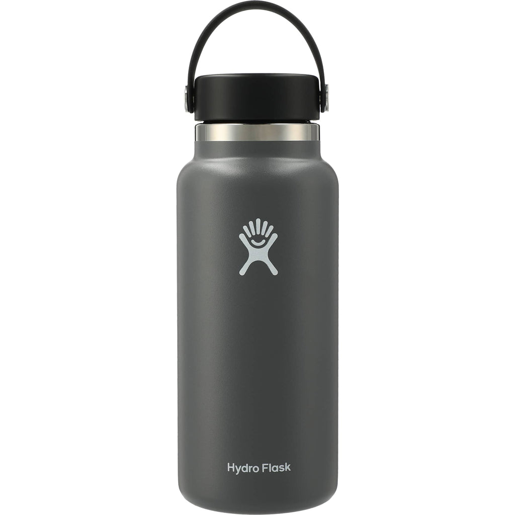 Hydro Flask Wide Mouth Bottle with Flex Cap, 32 oz Laser Engraving - Stone - Back 2