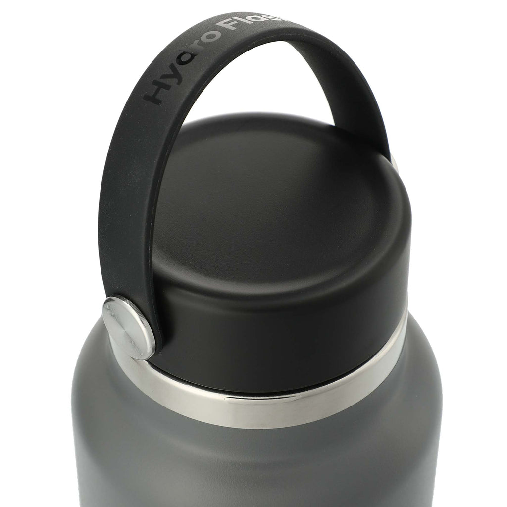 Hydro Flask Wide Mouth Bottle with Flex Cap, 32 oz Laser Engraving - Stone - Right Angle