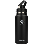 Hydro Flask Wide Mouth Bottle with Flex Chug Cap, 32 oz Full Color - Black - Back 2
