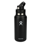 Hydro Flask Wide Mouth Bottle with Flex Chug Cap, 32 oz Full Color - Black - Back