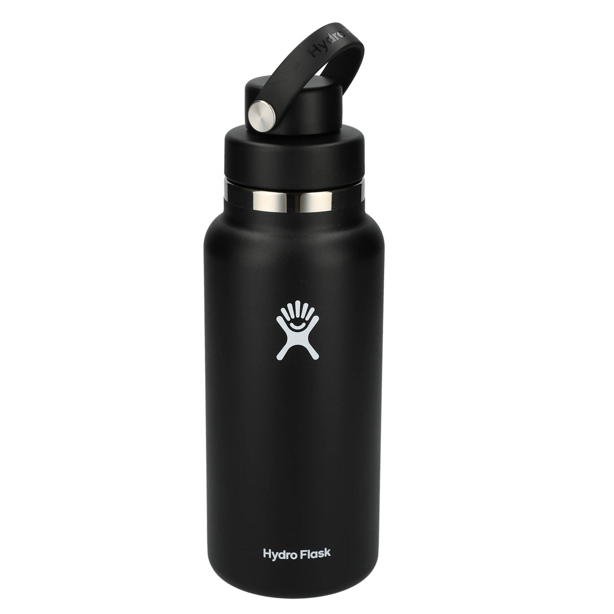 Hydro Flask Wide Mouth Bottle with Flex Chug Cap, 32 oz Full Color - Black - Back