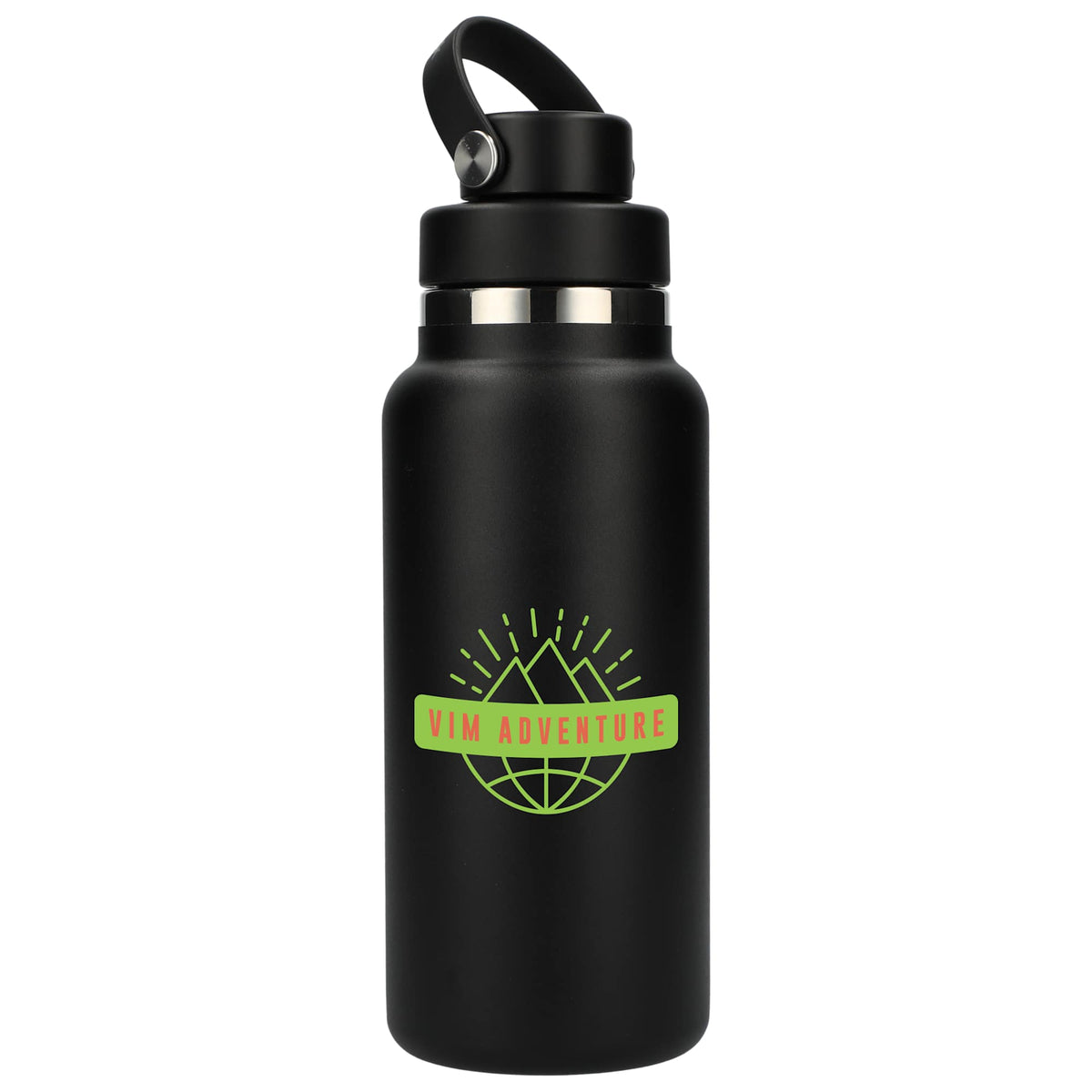 Hydro Flask Wide Mouth Bottle with Flex Chug Cap, 32 oz Full Color - Black - Front