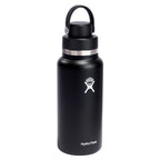 Hydro Flask Wide Mouth Bottle with Flex Chug Cap, 32 oz Full Color - Black - Right Angle