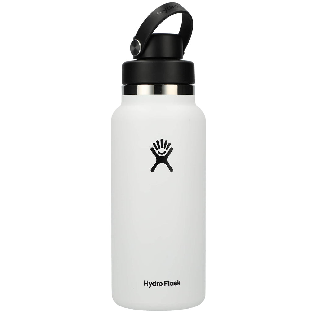 Hydro Flask Wide Mouth Bottle with Flex Chug Cap, 32 oz Full Color - White - Back 2