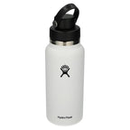 Hydro Flask Wide Mouth Bottle with Flex Chug Cap, 32 oz Full Color - White - Back