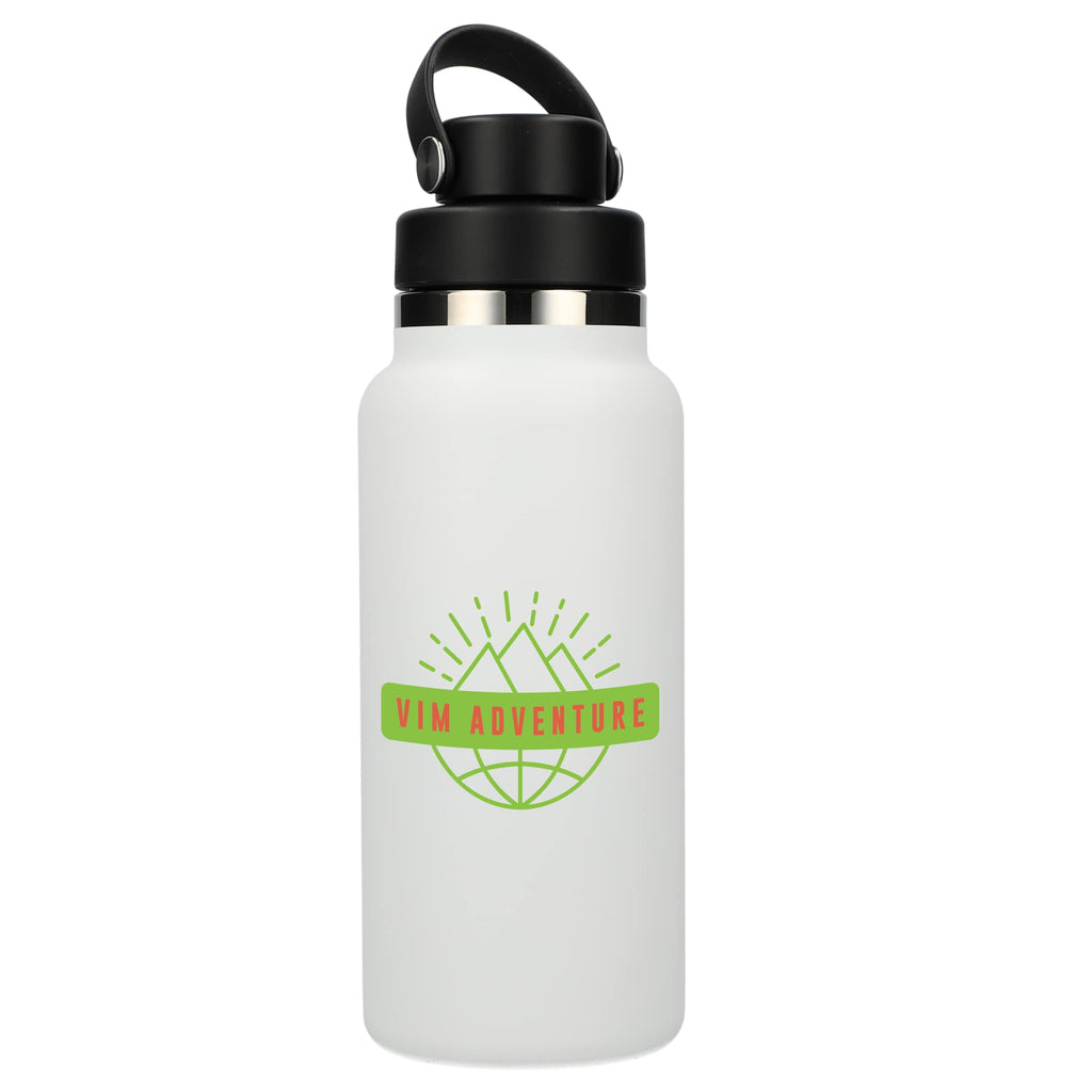 Hydro Flask Wide Mouth Bottle with Flex Chug Cap, 32 oz Full Color - White - Front