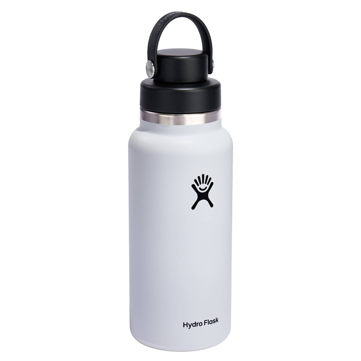 Hydro Flask Wide Mouth Bottle with Flex Chug Cap, 32 oz Full Color - White - Right Angle