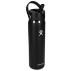 Hydro Flask Wide Mouth Bottle with Flex Straw Cap, 24 oz Laser Engraving - Black - Right Angle 2