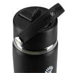 Hydro Flask Wide Mouth Bottle with Flex Straw Cap, 24 oz Laser Engraving - Black - Top