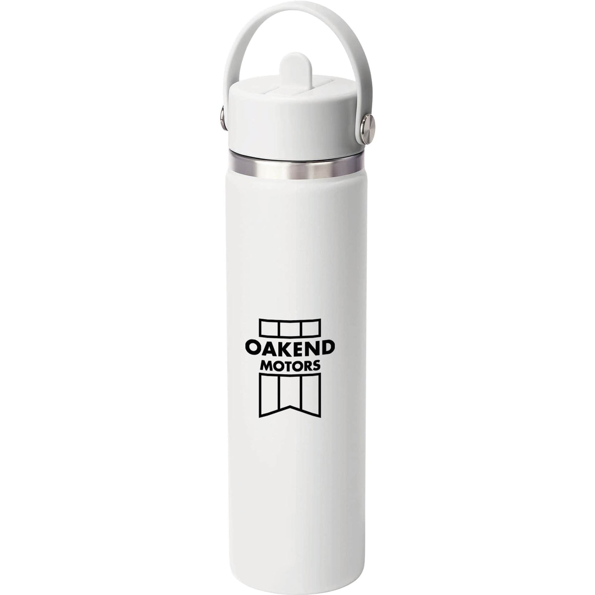 Hydro Flask Wide Mouth Bottle with Flex Straw Cap, 24 oz Laser Engraving - White - Right Angle