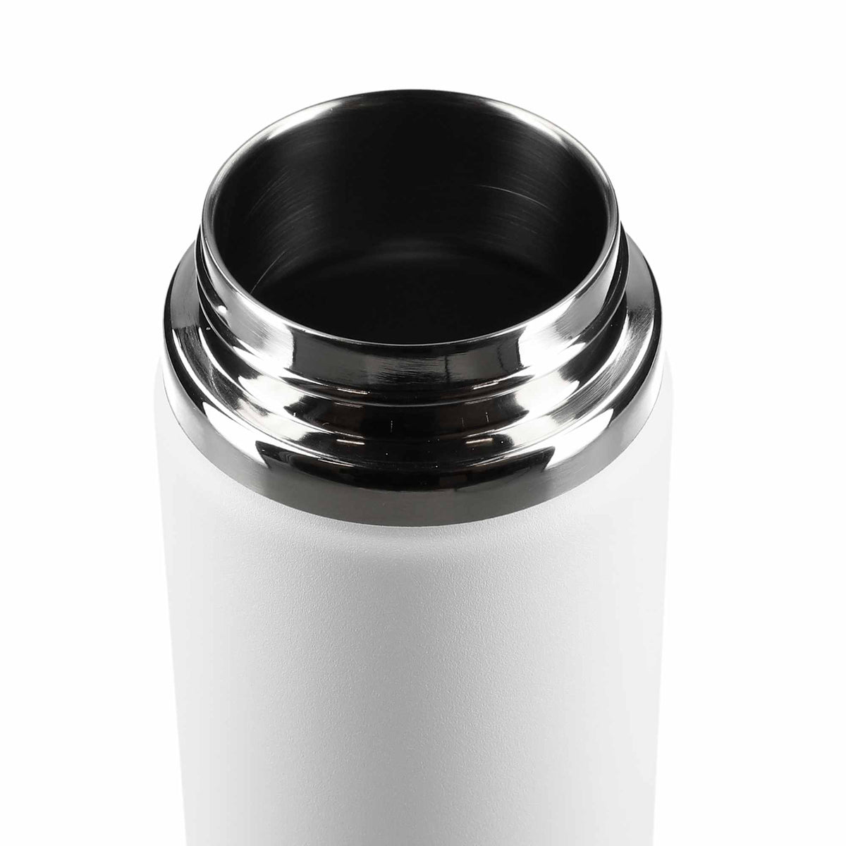 Hydro Flask Wide Mouth Bottle with Flex Straw Cap, 24 oz Laser Engraving - White - Top 2