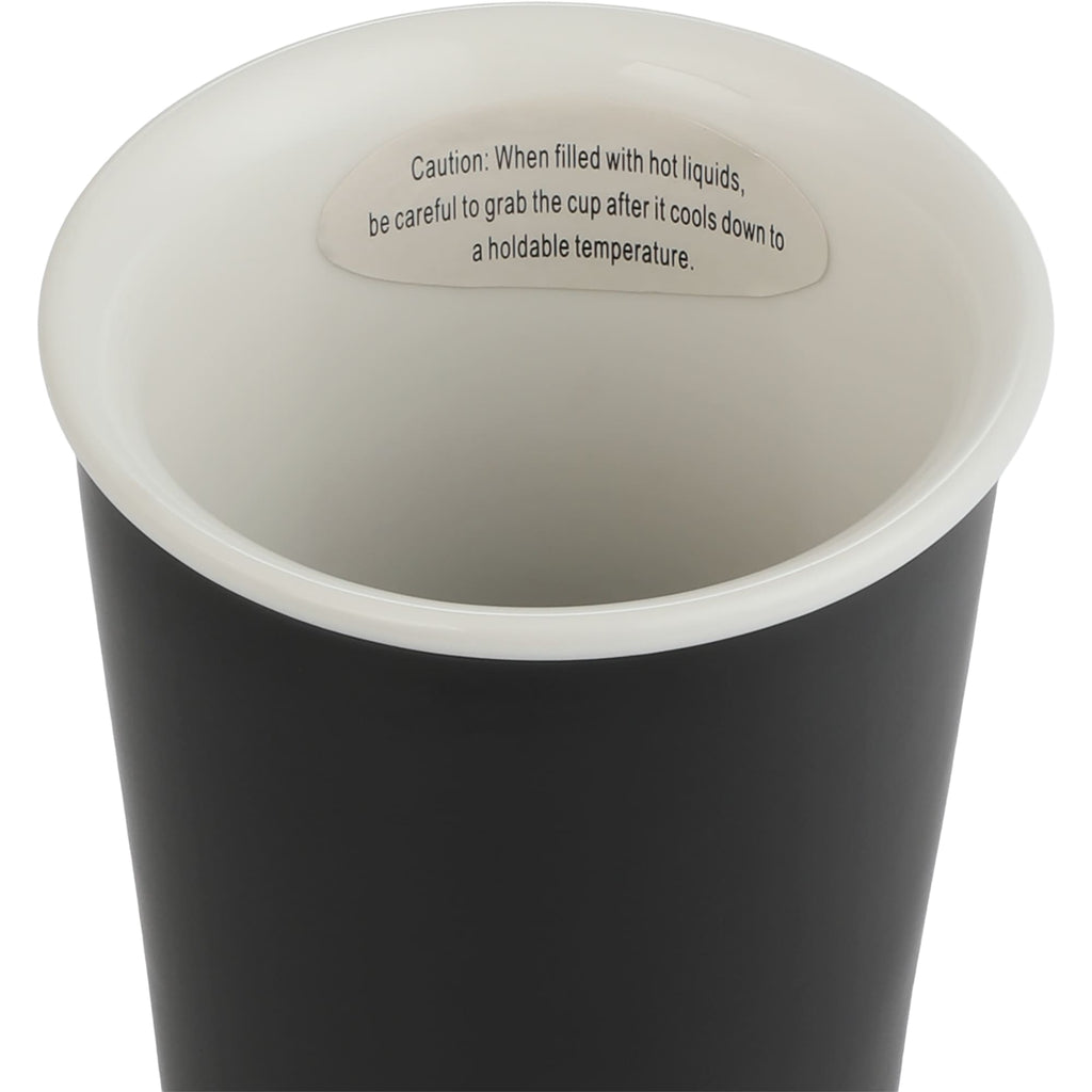 I'm Not a Paper Cup Ceramic Tumbler with Silicone Lid, 10 oz - Black - Detail 2