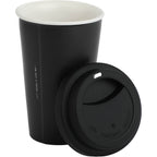 I'm Not a Paper Cup Ceramic Tumbler with Silicone Lid, 10 oz - Black - Detail