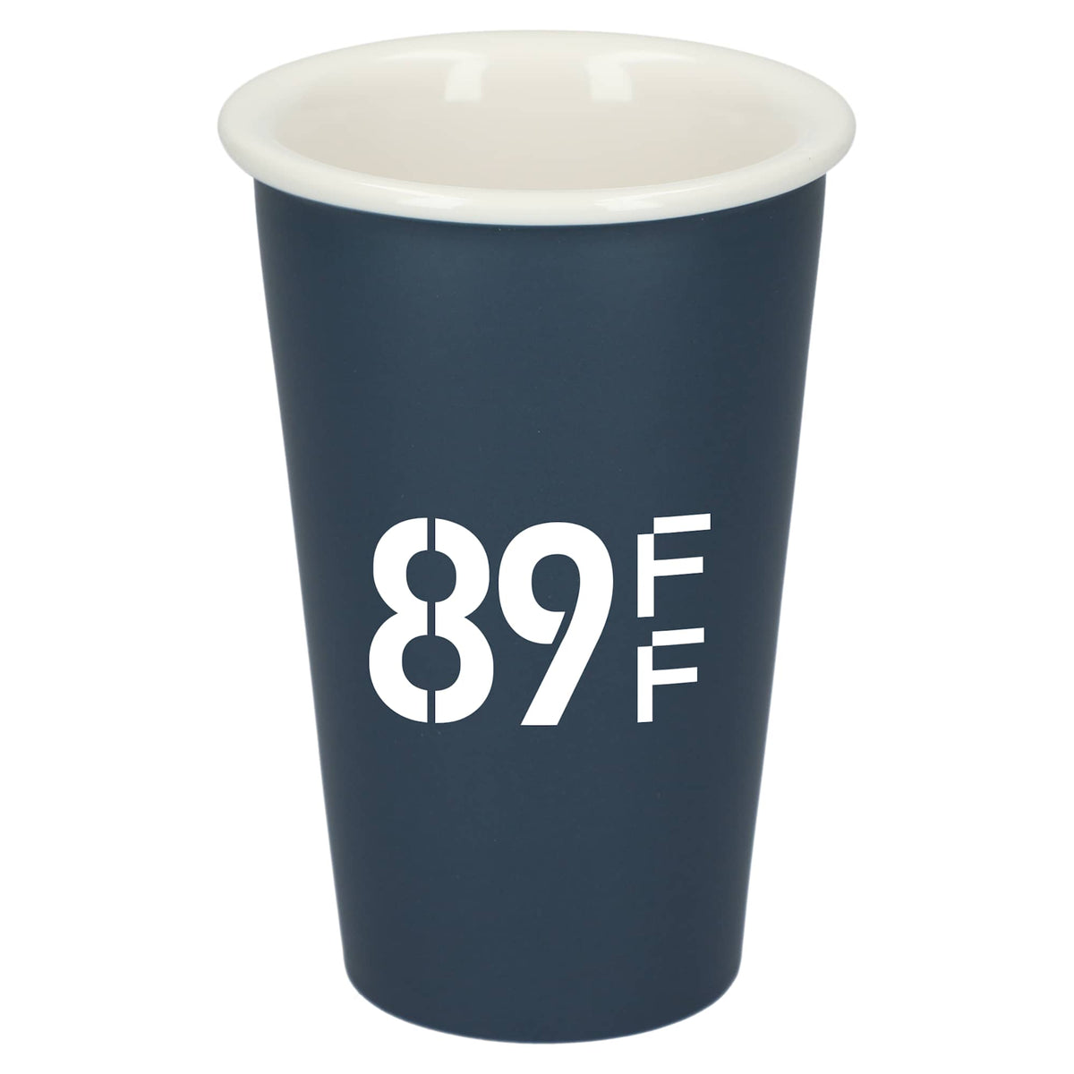 I'm Not a Paper Cup Double-Wall Ceramic Tumbler, 10 oz - Navy - Front