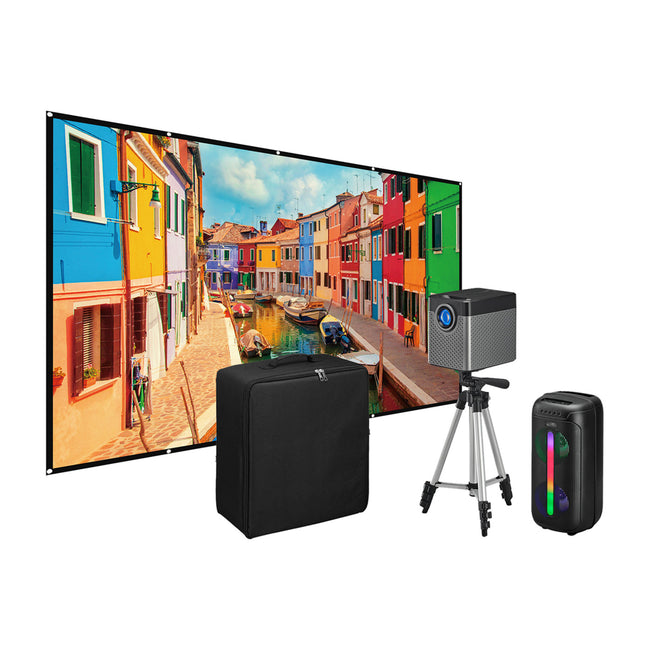 iLive Pop-Up Movie Theater Kit with Projector and Screen