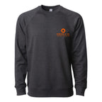 Independent Trading Co. Unisex Icon Lightweight Loopback Terry Crew Sweatshirt Embroidery - Charcoal Heather - Front