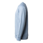 Independent Trading Co. Unisex Icon Lightweight Loopback Terry Crew Sweatshirt Embroidery - Misty Blue - Direct Side