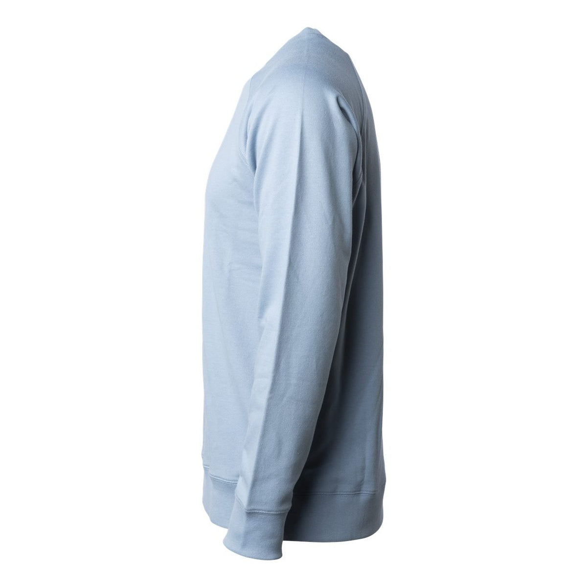Independent Trading Co. Unisex Icon Lightweight Loopback Terry Crew Sweatshirt Embroidery - Misty Blue - Direct Side